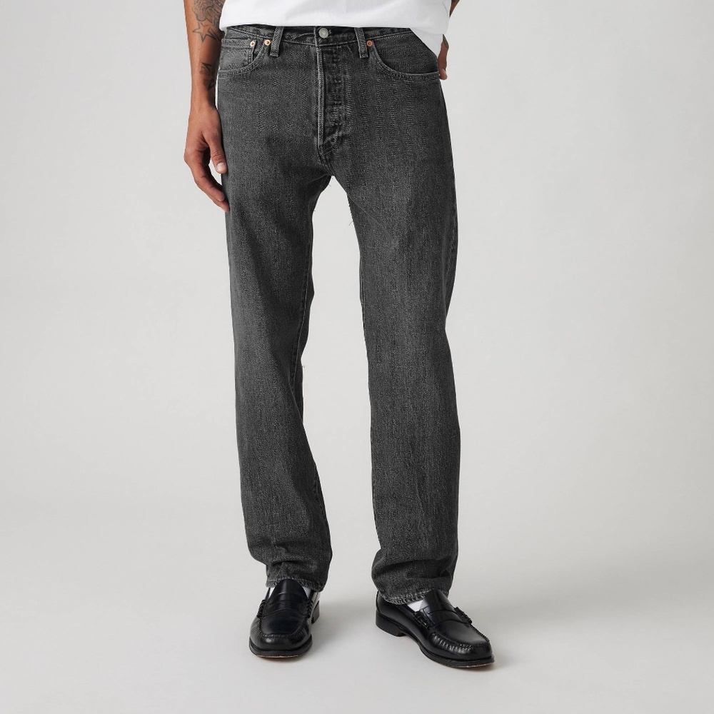Levi’s 501 Original Fit Jeans Men’s W40 L32 Button Fly Black Grey Straight Leg
